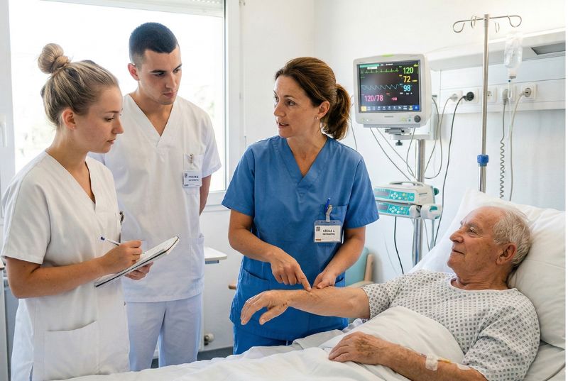 Stagiaires infirmiers en apprentissage