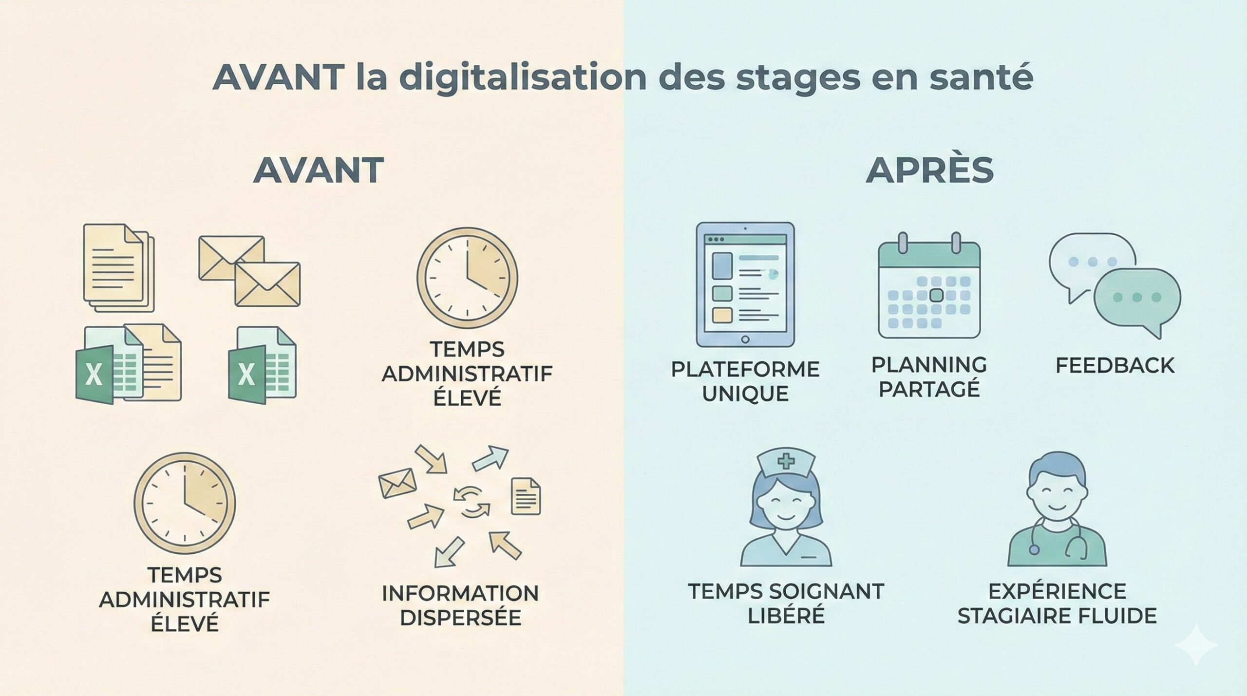 avant après interneo digitalisation des stages en santé avant et après en hôpital