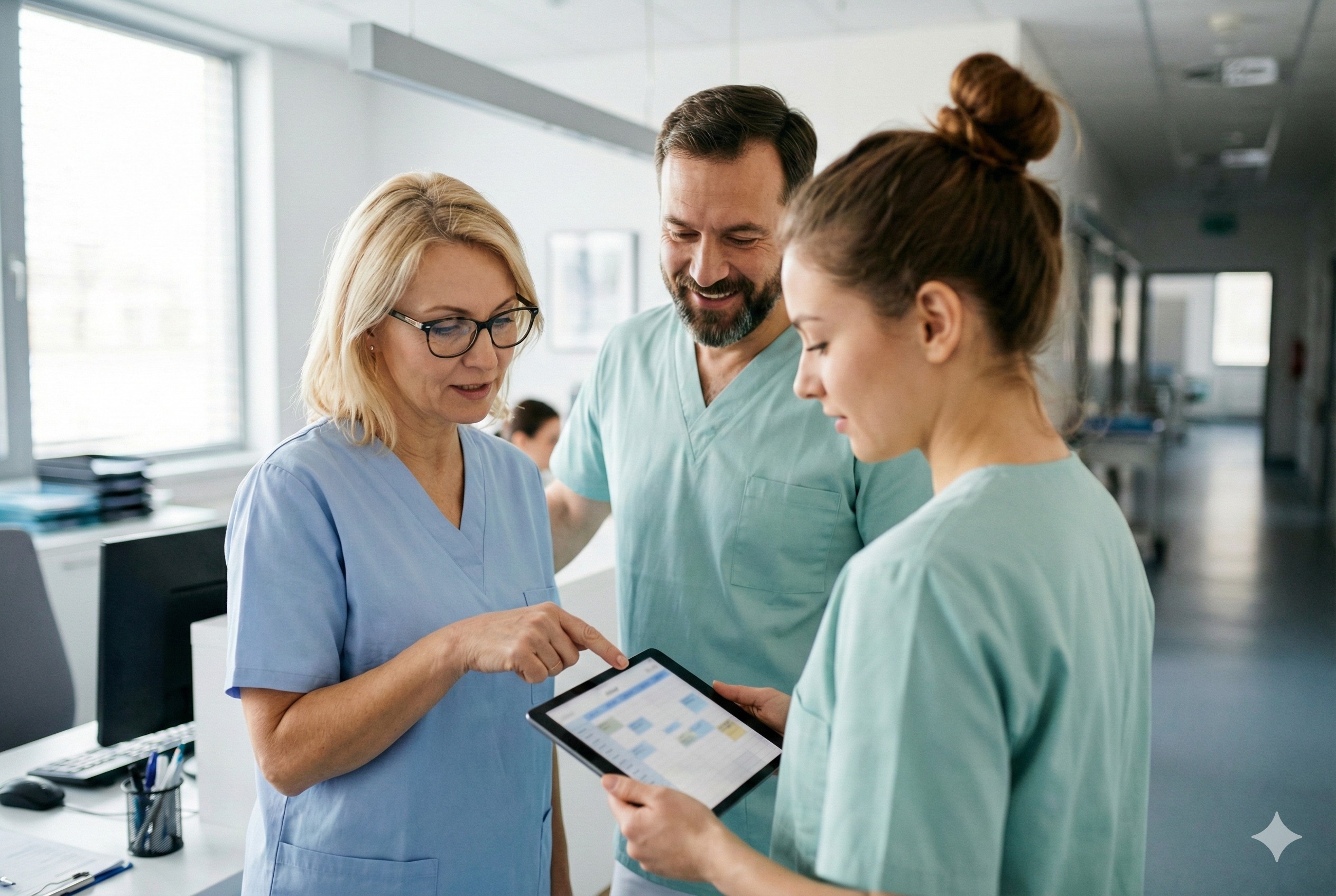 etudiante et soignant