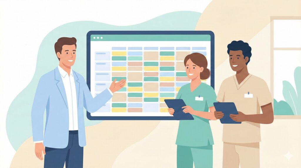 soignants utilisant une plateforme pour réduire les limites du recours aux agents intérimaires